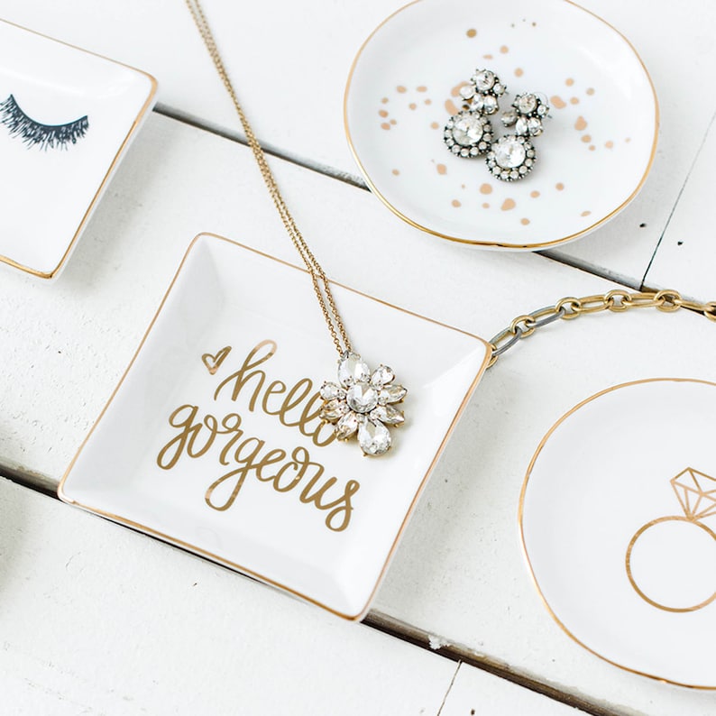 Jewelry Dish Bride and Groom Wifey Gift Ceramic Jewelry Dish Engagement Ring Dish Mr and Mrs Ring Dish Wedding Ring Dish Mr and Mrs