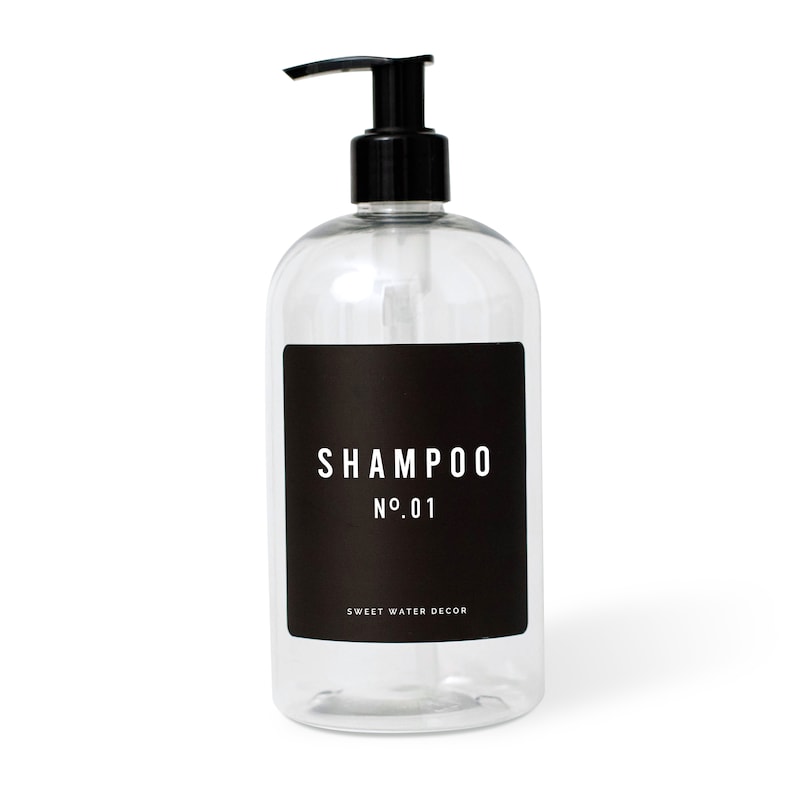 Shampoo Dispenser 16 Oz Clear Plastic Refillable Clear Etsy