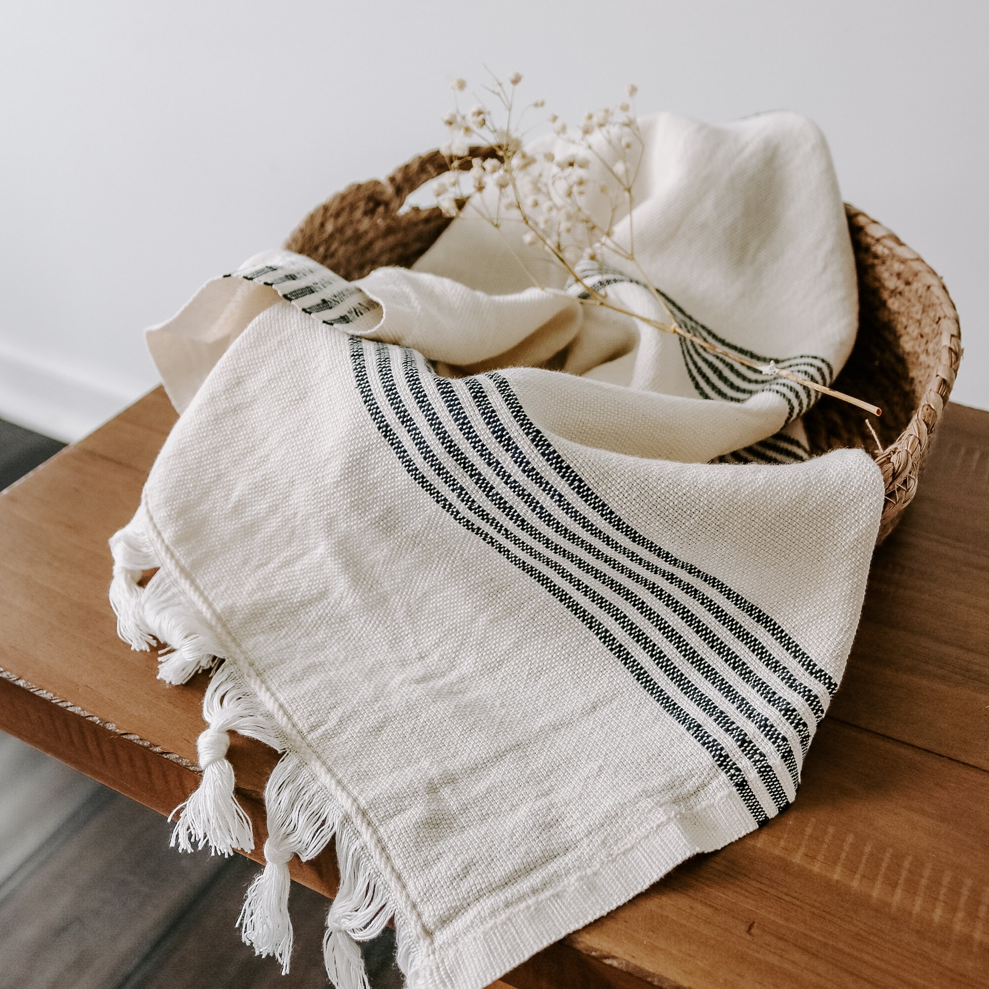 Deniz Bamboo Cotton Turkish Bath Towel and Hand Towel — sunwoven