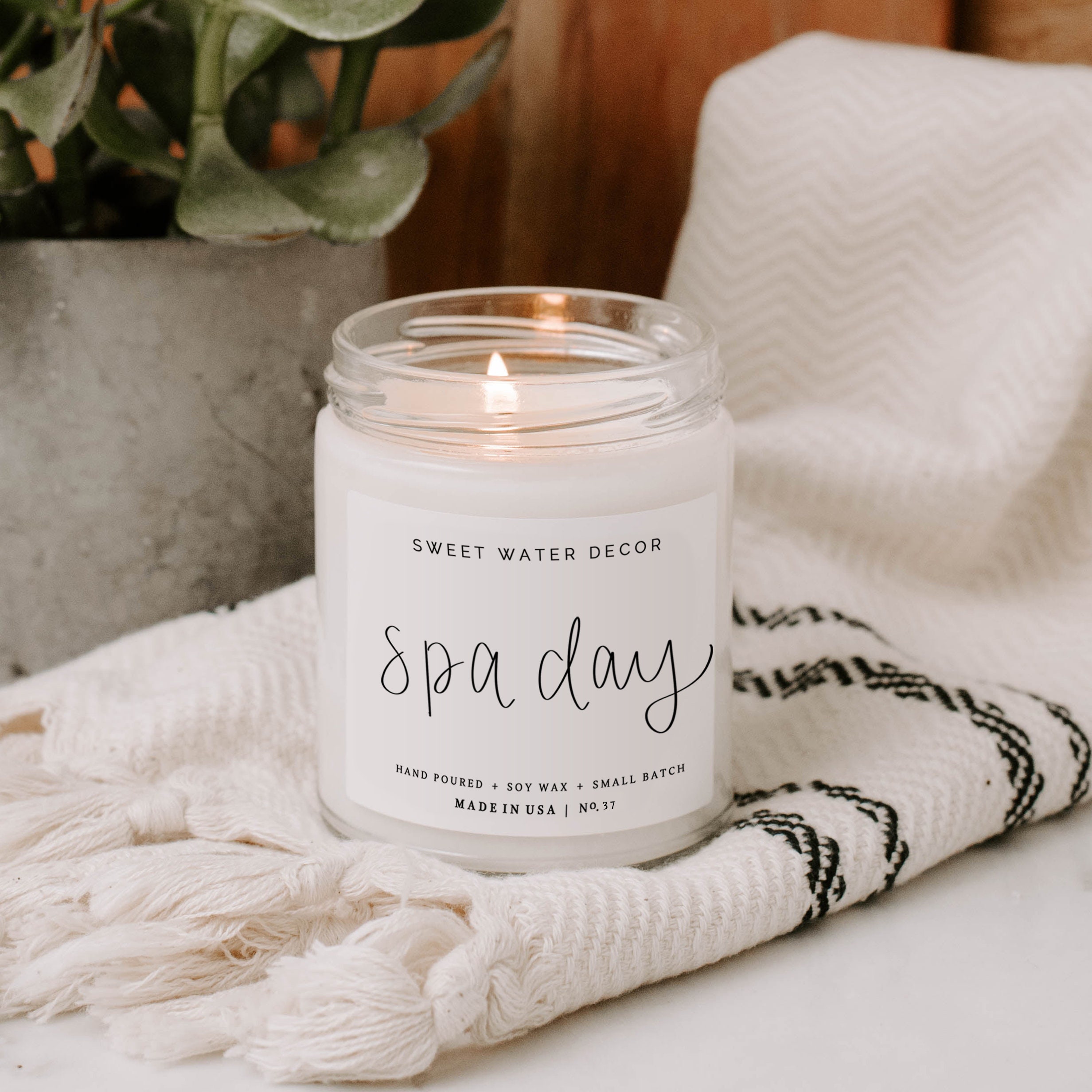 Spa Day Candle Relaxing Spa Candle Jasmine Candle Etsy