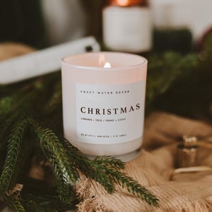 Christmas Candle - Holiday Candle, Christmas Decor - Christmas Spice Candle - Soy Winter Candle - Christmas Gift for Her, Stocking Stuffer
