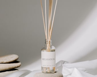 Relaxation Reed Diffuser - Relaxing Home Fragrance, Relaxation Gift - Peppermint, Eucalyptus Scent Diffuser - Housewarming Gift, Cute Gifts
