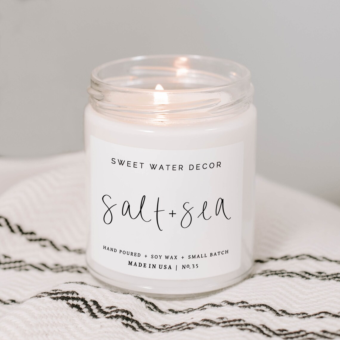 Salt and Sea Candle Sea Salt Candle Jar Candle Citrus Etsy