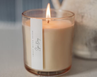Spa Day Soy Candle: Jasmine, Sea Salt, and Warm Wood Self Care Candle - 12oz