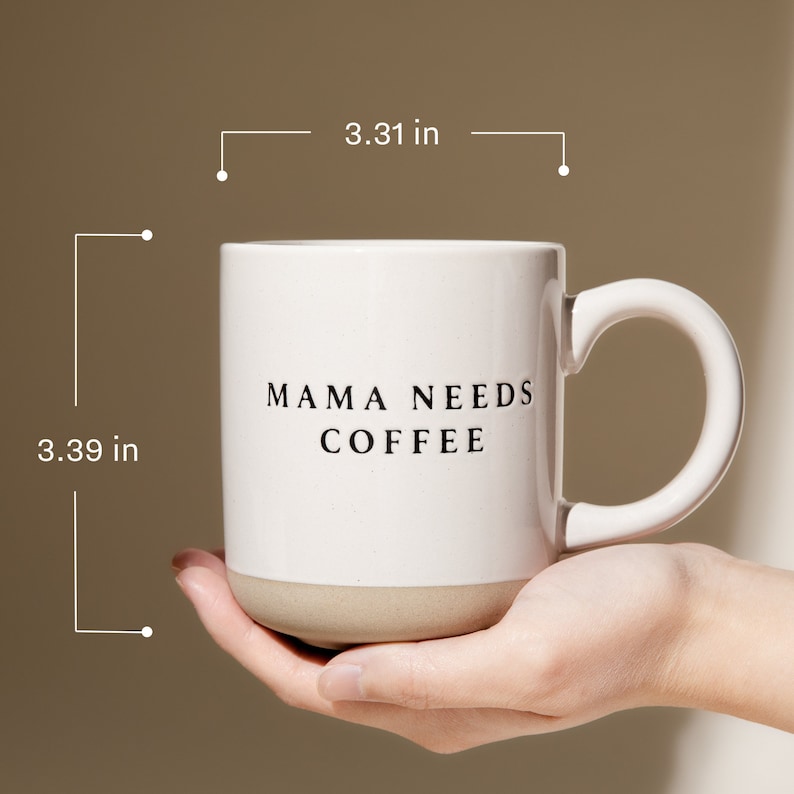 Mama Needs Coffee Mug: 14oz Stoneware Style (Microwave Safe) bild 5