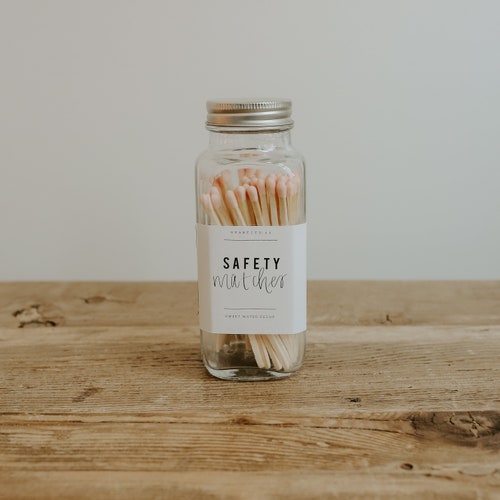 Pink Safety Matches Glass Jar Match Striker Apothecary Etsy