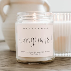 Congrats Candle - Congratulations Gift, Graduation Candle Congrats Gift - Promotion Gift New Job Gift - Celebration Candle - Retirement Gift