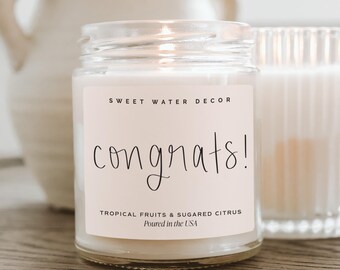 Congrats Candle - Congratulations Gift, Graduation Candle Congrats Gift - Promotion Gift New Job Gift - Celebration Candle - Retirement Gift