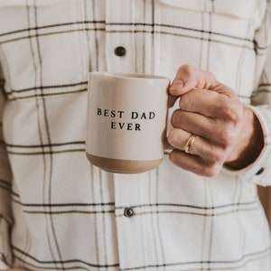 Best Dad Ever Coffee Mug: 14oz Stoneware Style (Microwave Safe) image 2
