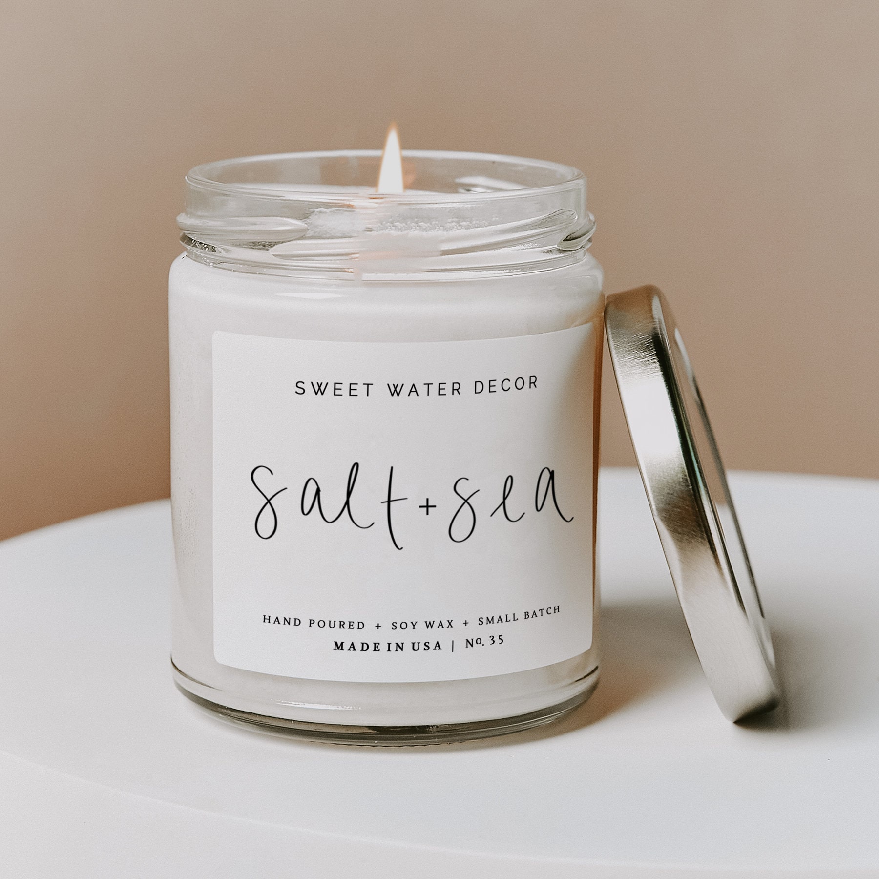 Salt and Sea Candle Sea Salt Candle Jar Candle Citrus Etsy