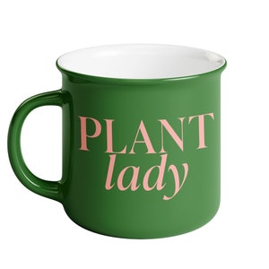 Plant Lady Mug | Flower Pot Style Coffee Cup | Engraved Plant Lover Gift | Gardener Coffee Mug | Green Thumb Gift | Gifts Of Glass & Wear