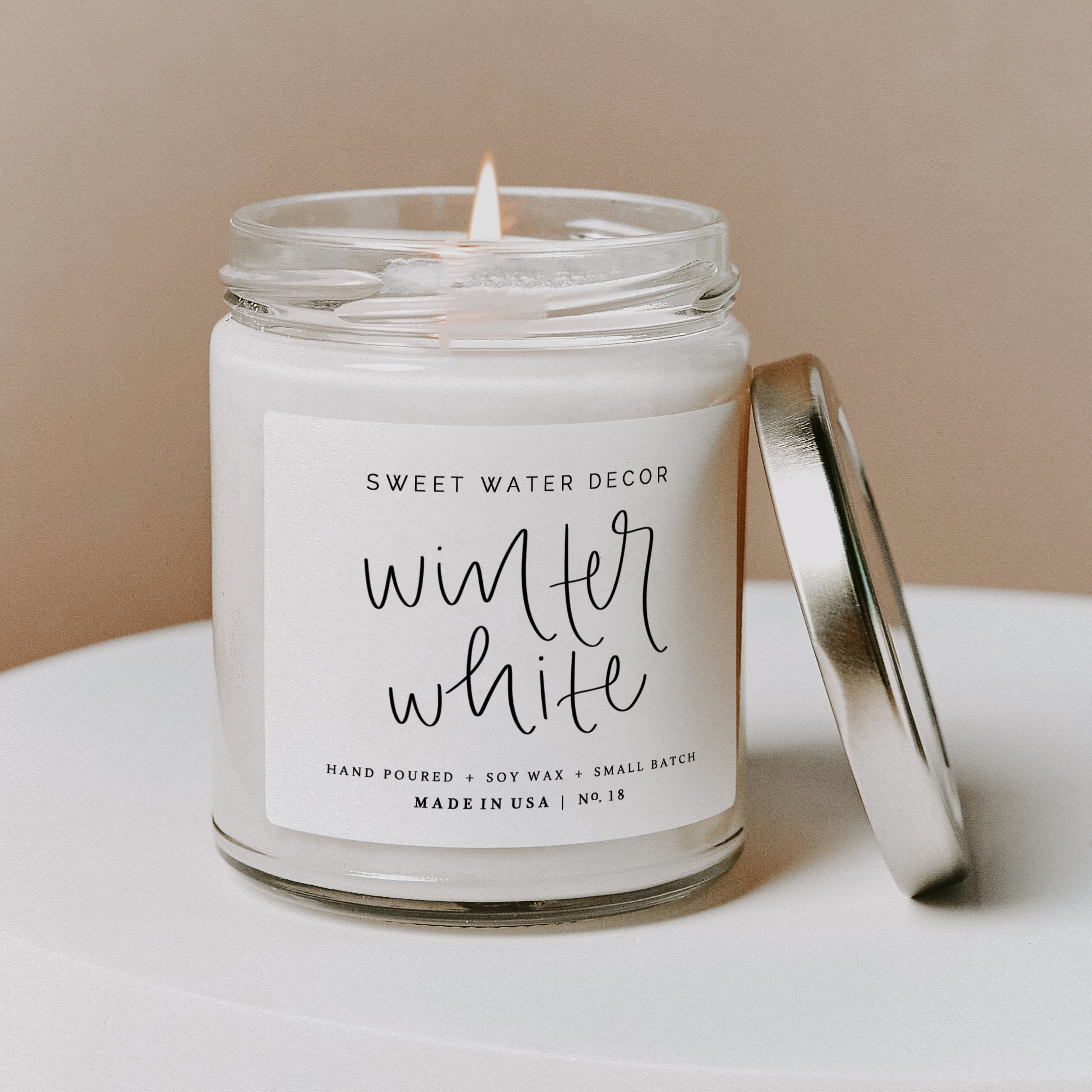 Winter White Candle Holiday Candles Christmas Candle Etsy