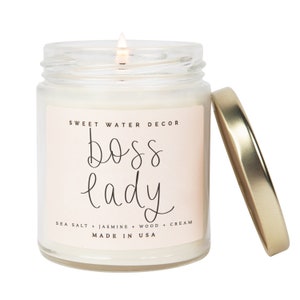 Boss Lady Candle Girl Boss Candle Handmade Soy Candles Gifts for Boss Boss Day Gift Boss Candle Office Decor Pink Candle image 2