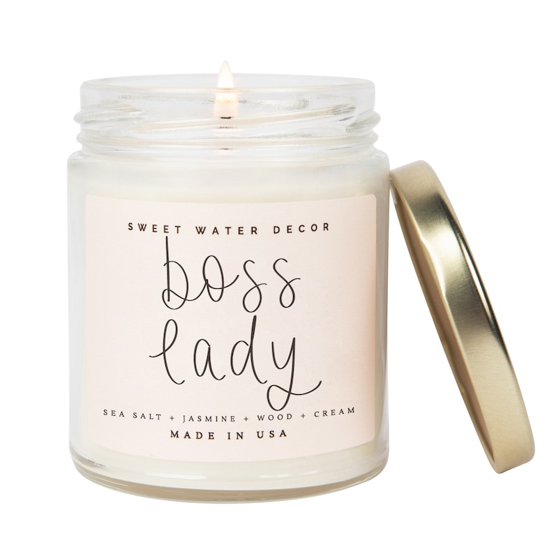 Boss Lady Candle Girl Boss Candle Handmade Soy Candles Gifts for Boss Boss Day Gift Boss Candle Office Decor Pink Candle image 2