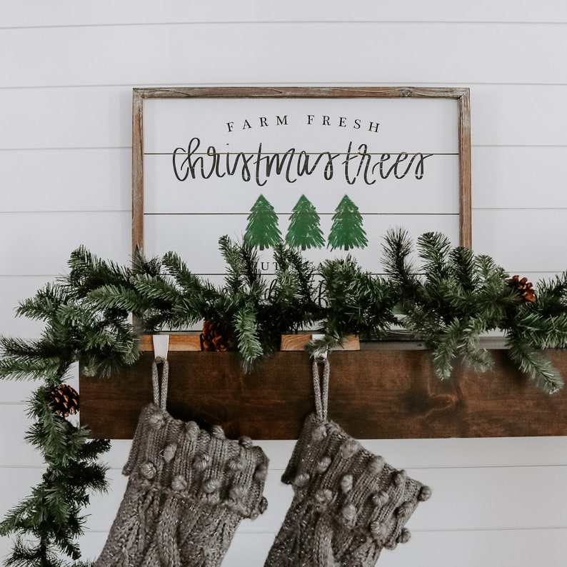 Christmas Trees Shiplap Wood Sign 18x24 | Christmas Tree Farm Sign | Country Christmas Decorations | Holiday Wood Sign | Christmas Wood Sign 