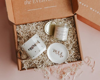 Miss to Mrs. Engagement Gift Box | Bridal Shower Gift, Wedding Gift, Engagement Gift For Women, OMG! Engaged Candle, Mrs. Dish, Coffee Mug