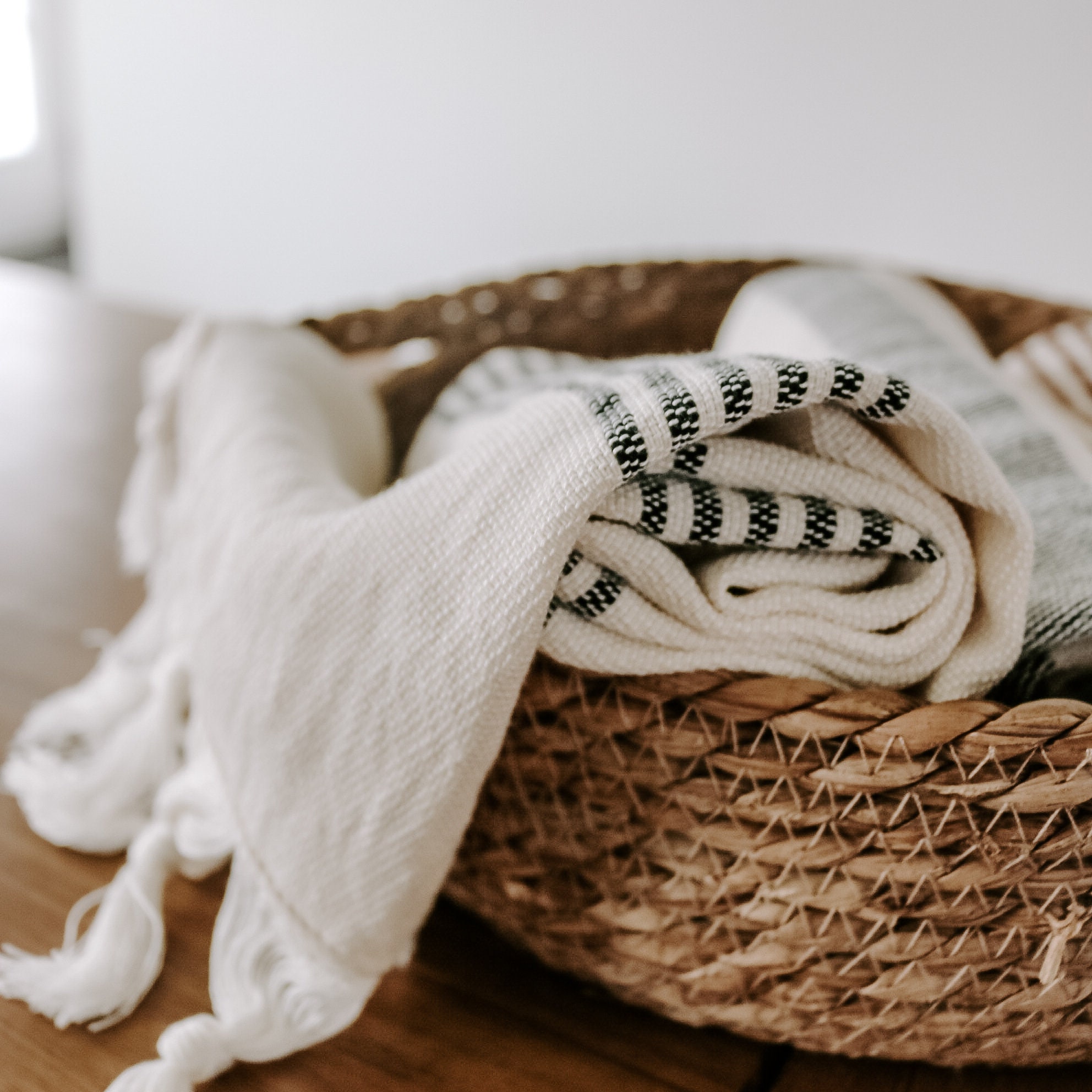 Hand-Loomed Lightweight&Absorbent Cotton Turkish Tea Towel, Striped  Black&Cream Color Hand Towel, Turkish Dish Towels With Fringe