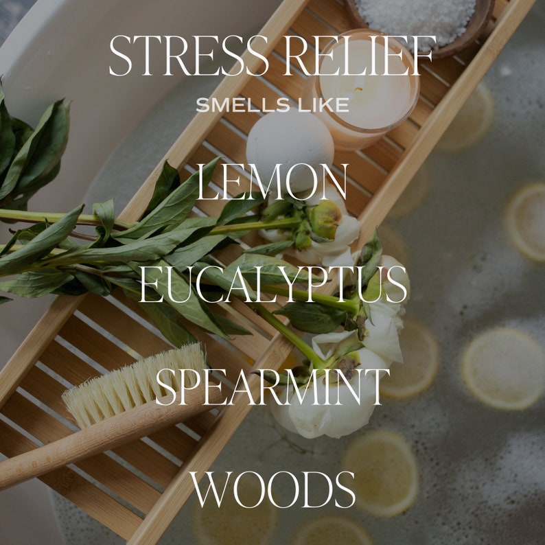 Stress Relief Soy Candle White Jar Wood Lid Relaxing Spa Candle Aromatherapy Candle Natural Scented Candles image 7