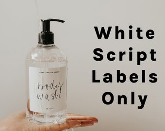 White Labels for Dispensers | 3" Waterproof Soap Bottle Labels | Dish Soap and Hand Soap Labels | 16 oz Bottle Labels | Kitchen Labels