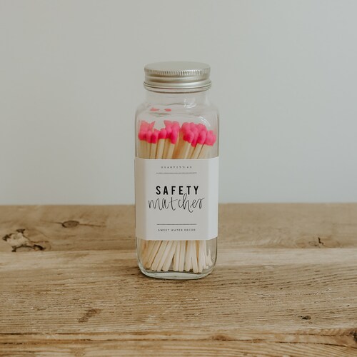 Black Safety Matches Glass Jar Match Striker Apothecary Etsy