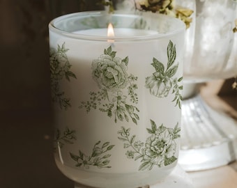 Lavender and Sage Candle: Soy 12 oz Candle, Cottagecore Decor for Home