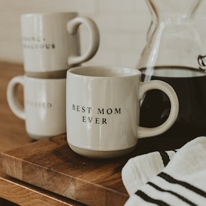 Best Mom Ever Coffee Mug Stoneware Coffee Mug for Mom Birthday, Baby Shower, Mother's Day Gift for Moms Dishwasher Safe Mug image 3