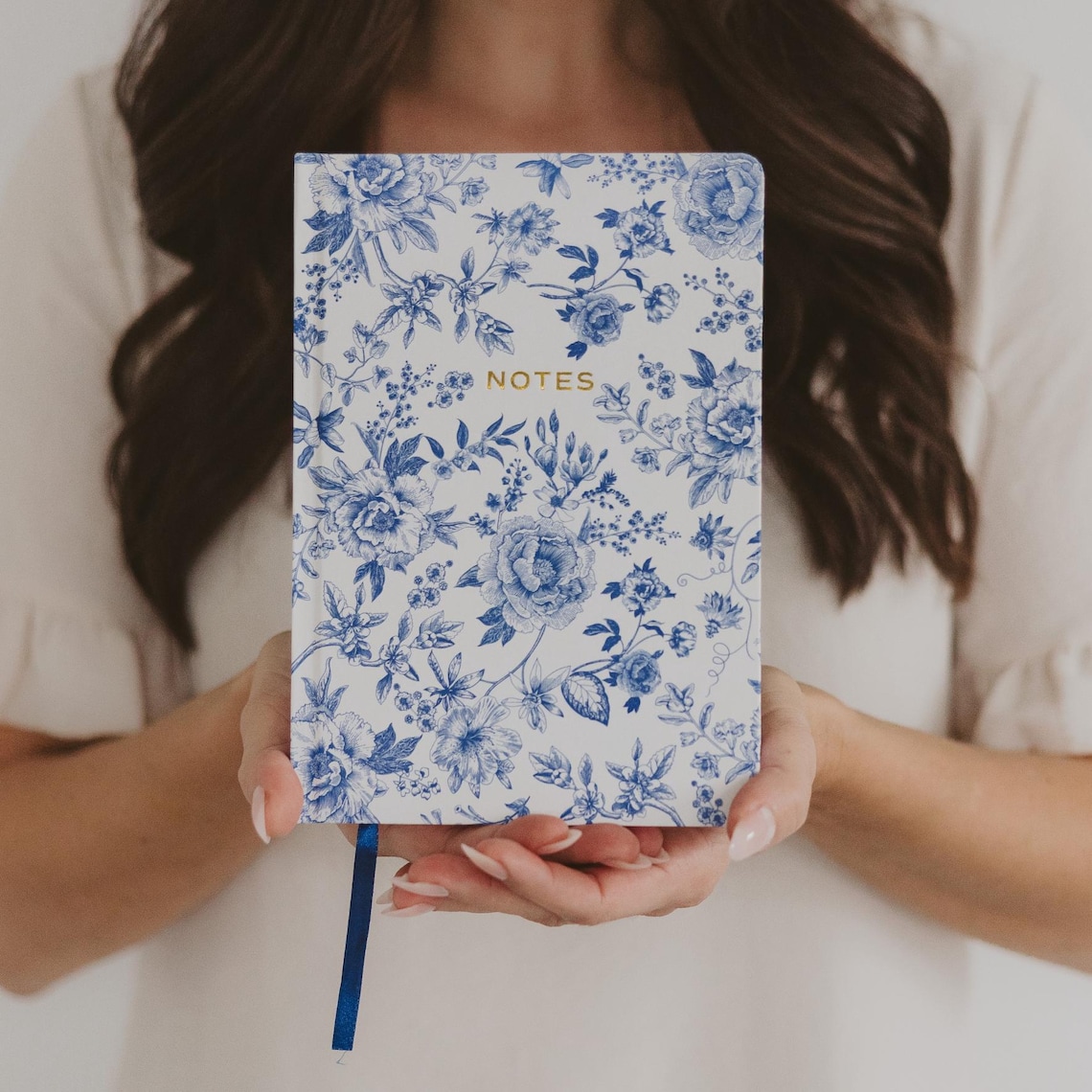 Blue Floral Hardcover Journal: Lined Notebook With Ribbon - Etsy