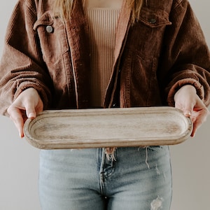 Large Rustic Wood Tray | Wooden Tray | Kitchen Organizer Tray | Modern Farmhouse Decor | Bathroom Tray | Vanity Tray | Housewarming Gift