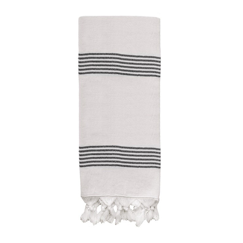 Turkish Cotton Bamboo Hand Towel, Multi Stripes Neutral Kitchen Towel Striped Tea Towel Absorbent Dish Towel Bathroom Towel image 8