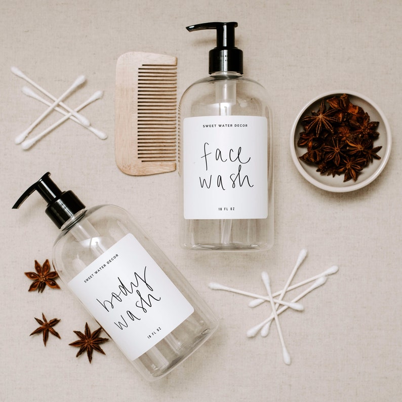 Body Wash Dispensers Refill Body Wash Bottles 16 oz Clear Etsy