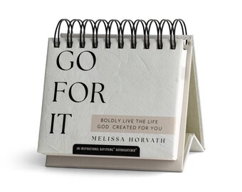 Go For It Inspirational Perpetual Calendar - Daily Inspirational Prayer Journal - Motivational Gift for Her - Desk Accessories