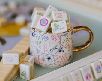 Mahjong Tiles Mug: 14 oz Mahjong Cup, Mahjong Gifts for Her