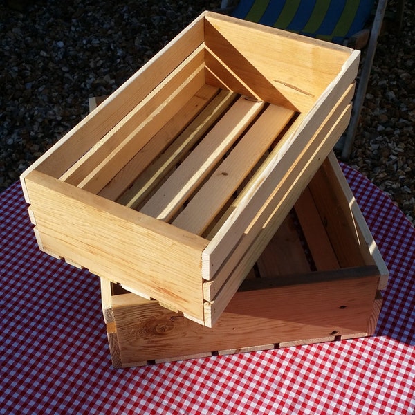 Wooden Crates, wood hamper kitchen storage bespoke gift