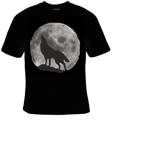 Night Moon With A Wolf Howling Cool Wolf Tee t-shirt | Etsy