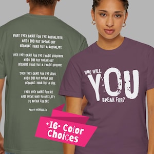 Comfort Colors T-Shirt: Martin Niemöller Quote, Social Justice Tee