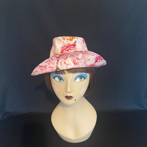 Australian Handmade Sun Hat for Women with a lovely Peony print