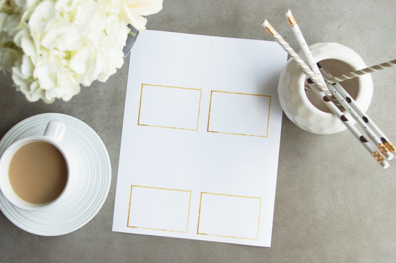 Gold Border Place Cards Printable Template Digital File Etsy Australia