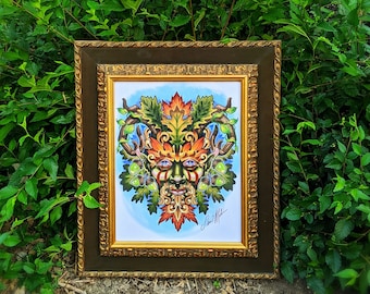 Green Man of Garden Woods 11'' by 14'' High Quality Print