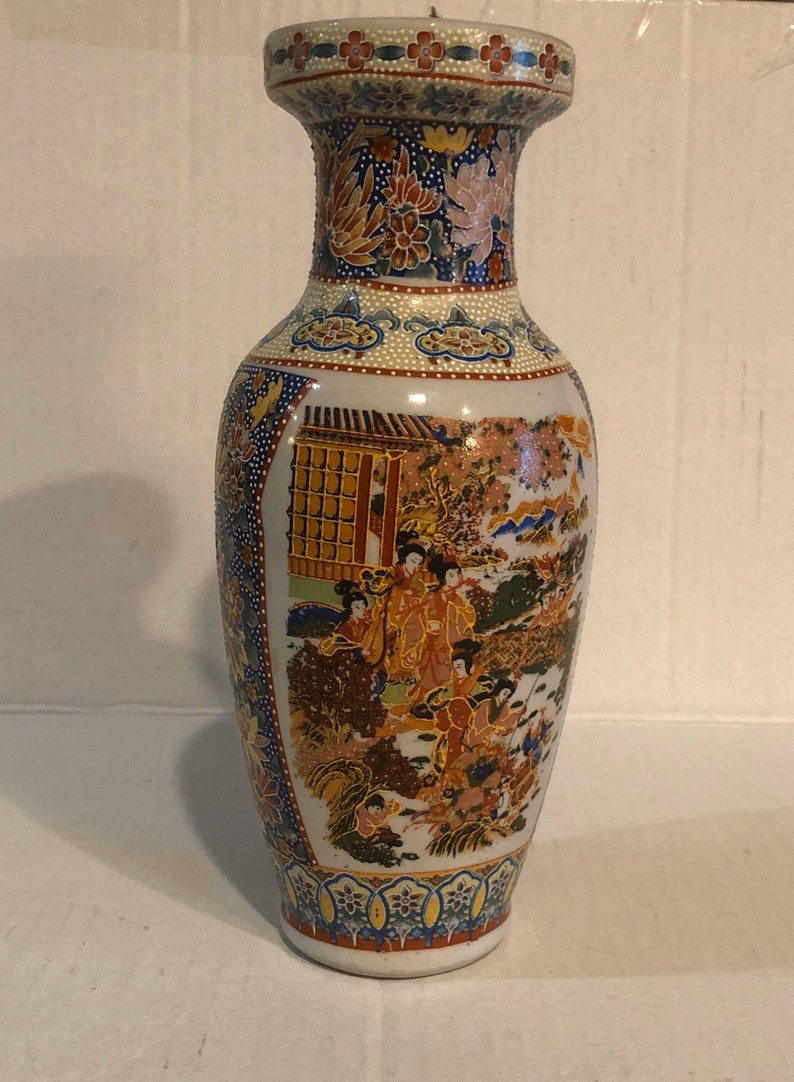 Asian Satsuma Vintage Vase Made in China Etsy