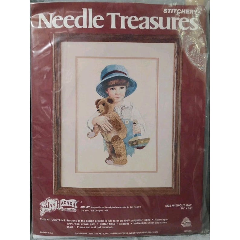 Nadel Treasures Jan Hagara Jody 00558 Diry 00545 Stitchery Kit 1979 10x14" Bild 3