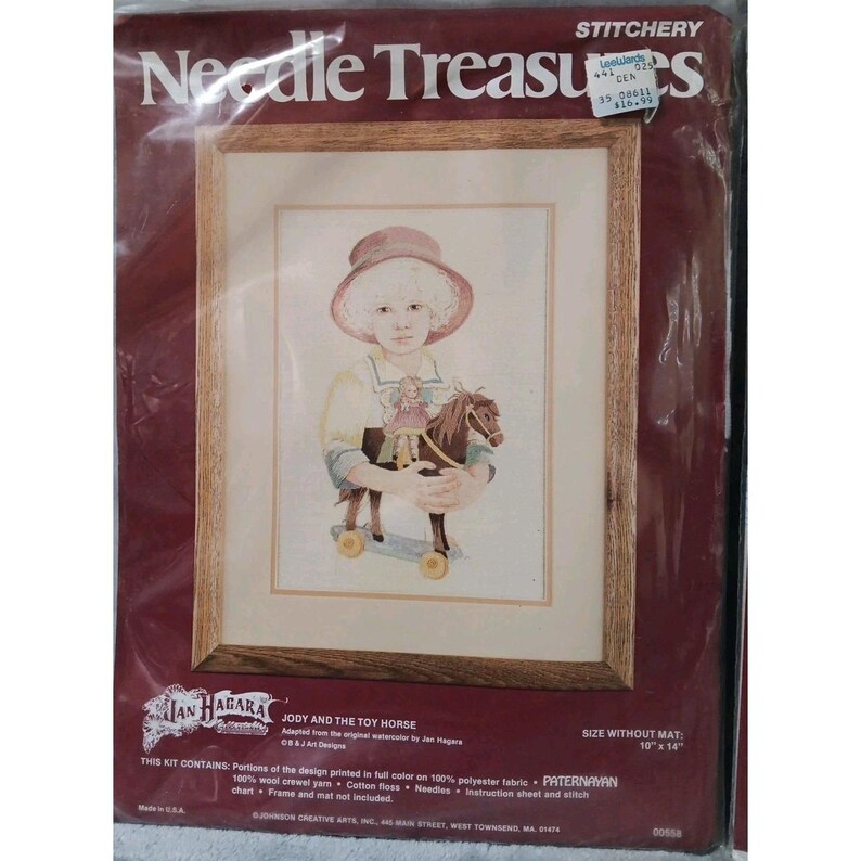 Nadel Treasures Jan Hagara Jody 00558 Diry 00545 Stitchery Kit 1979 10x14" Bild 2