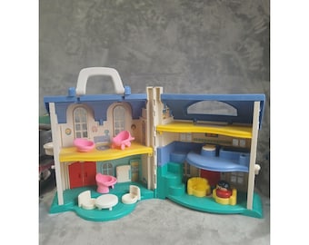 Vintage Fischer-Price Little People Puppenhaus 1996 Möbel 1 Figur