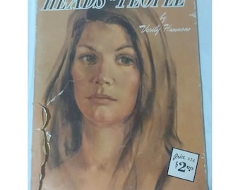 Libro vintage "Cabezas de personas" Verily Hammons #158 Carbón Walter T. Foster LEER