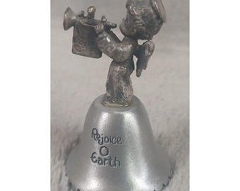 Vtg 1982 Pewter Precious Moments Angel Bell Rejoice O Earth Jonathan David Mini