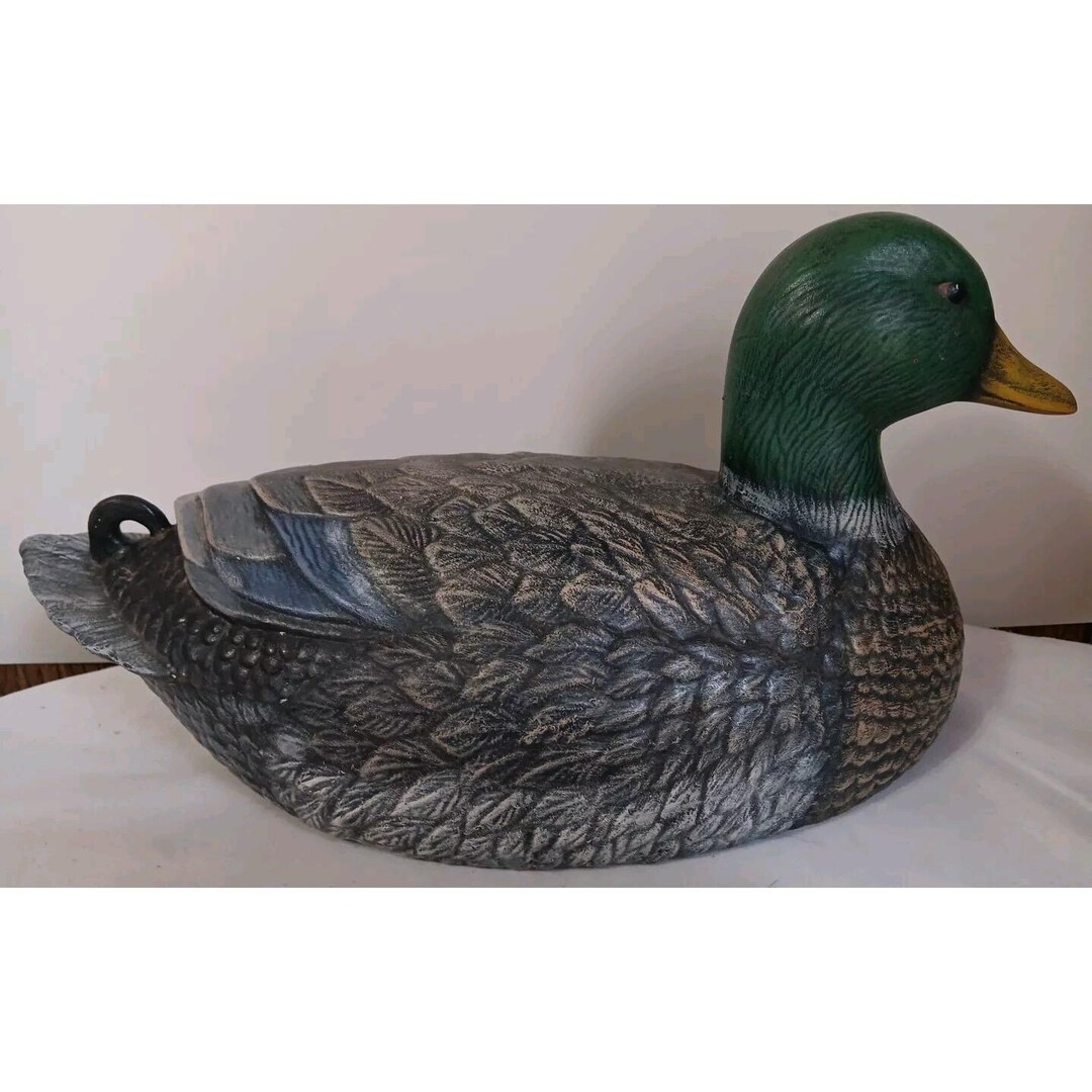 Vintage Ceramic Mallard Duck Decoy Display Figurine Realistic Sculpture ...