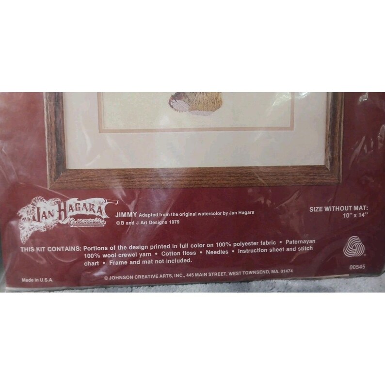 Nadel Treasures Jan Hagara Jody 00558 Diry 00545 Stitchery Kit 1979 10x14" Bild 8