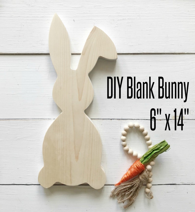 Unfinished wood bunny cutout Ready to paint and personalize Etsy