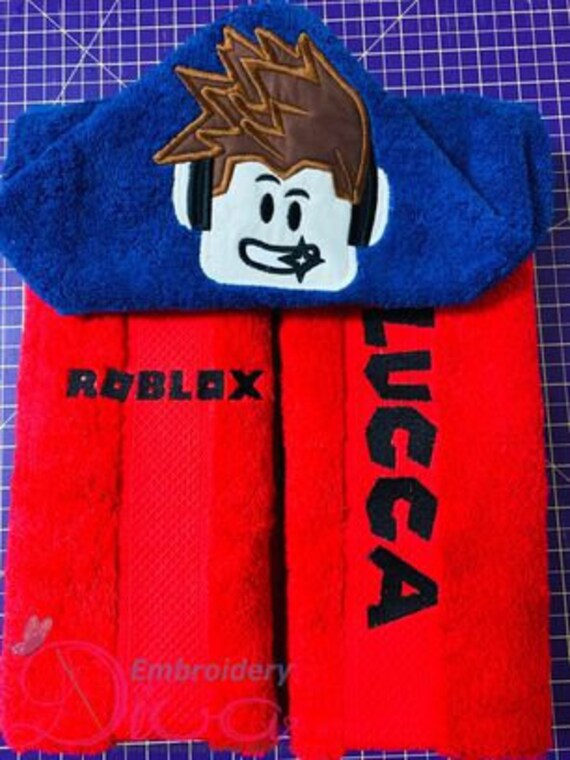 Personalised Hooded Towel Roblox Hooded Towel Bath Towel Etsy - blues clues roblox