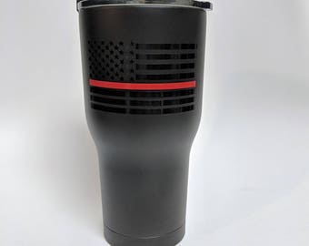 Thin Red Line Stainless Steel Tumbler/Thin Red Line/Firefighter Support/Firefighter Wife/Firefighter Family/Red Line Project/Fireman Wife