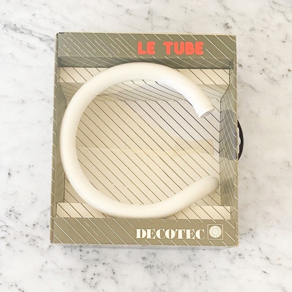 1985 Le Tube Towel Ring by Decotec Paris France. Vintage White Towel Ring. Postmodern Bathroom Accessory. Round Towel Wall Hook.